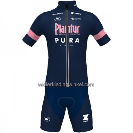 Set Fietsshirt + Korte Koersbroek 2022 Plantur Pura Donkerblauw